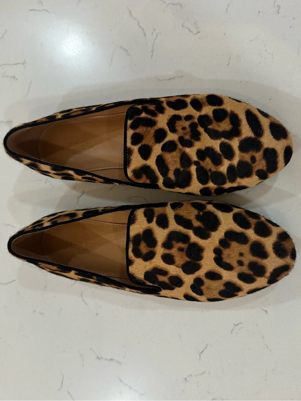 J.Crew Leopard Hide Hair Print Slip-On Women’s Loafers - Tan/Black- 8